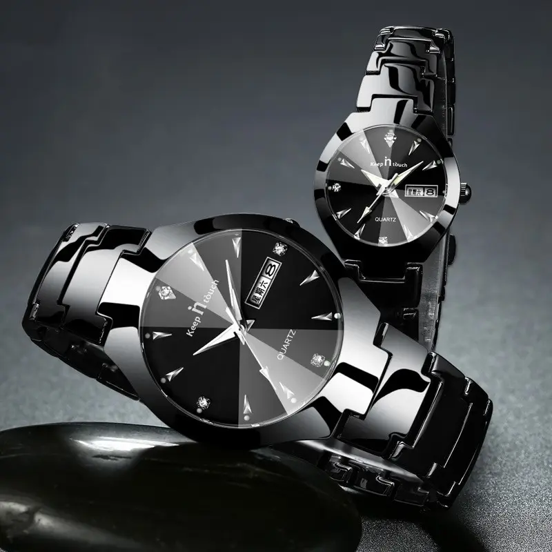 Luminous watch couple calendar quartz