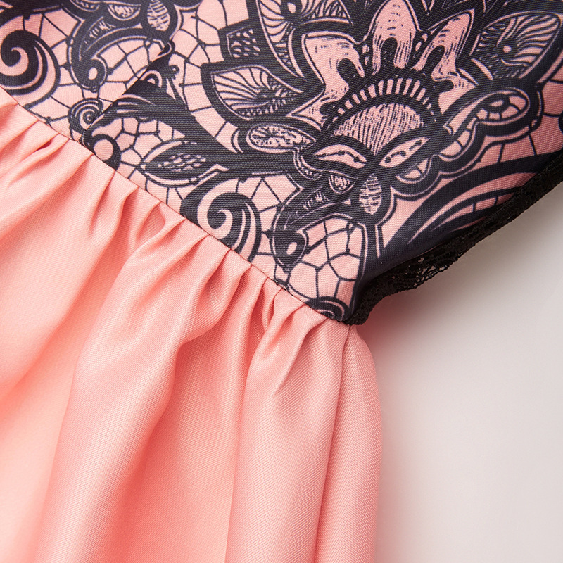 Positioning floral back cut out lace retro skirt