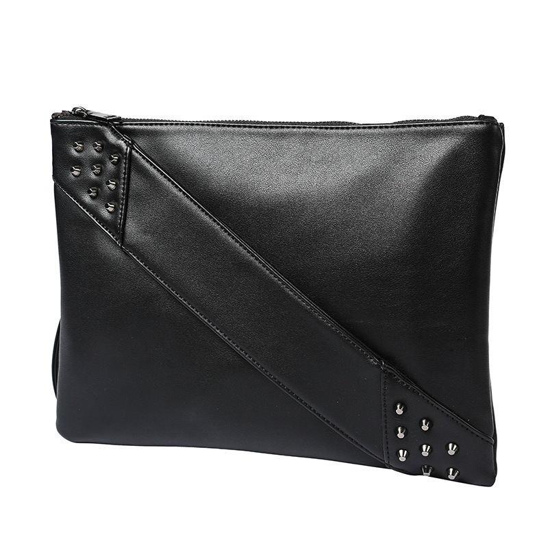 Fashionable rivet clutch Black - Shop at LoveMi