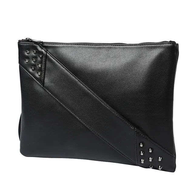Fashionable rivet clutch Black - Shop at LoveMi