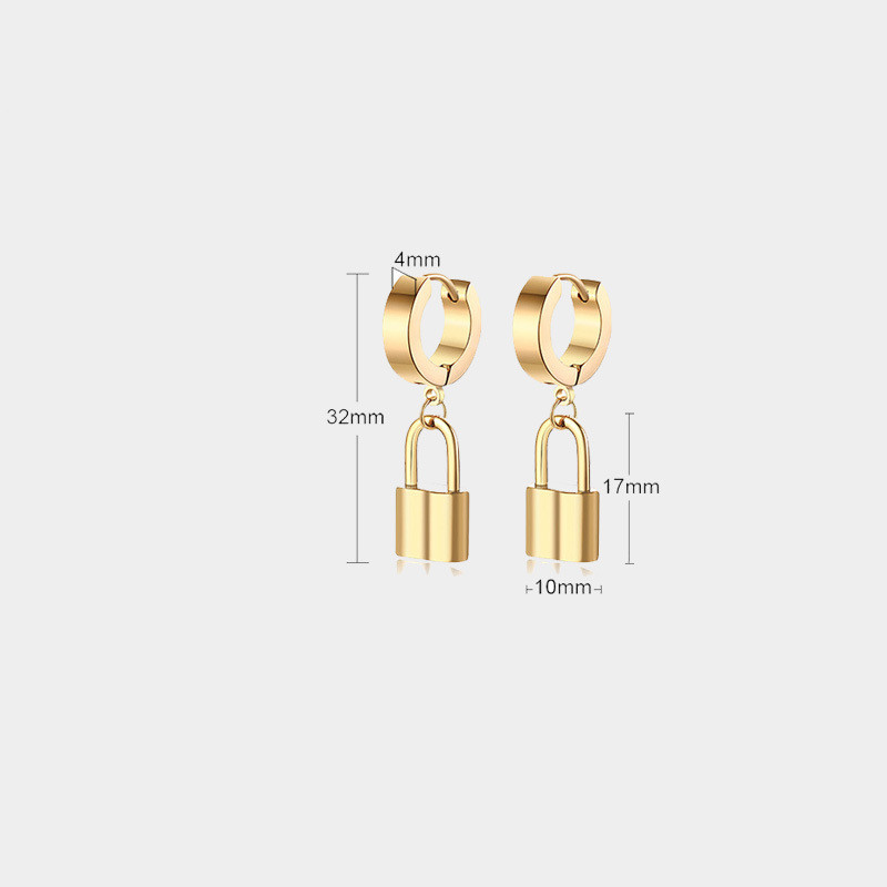 Women's Pure Copper Lock Earrings