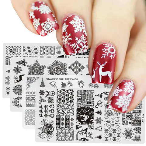 Christmas Floral Print for Nail Enhancement