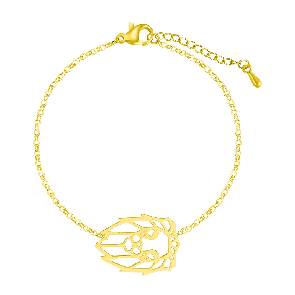 Stainless steel pendant lion bracelet
