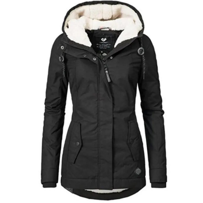 Plus velvet padded cotton women - Black