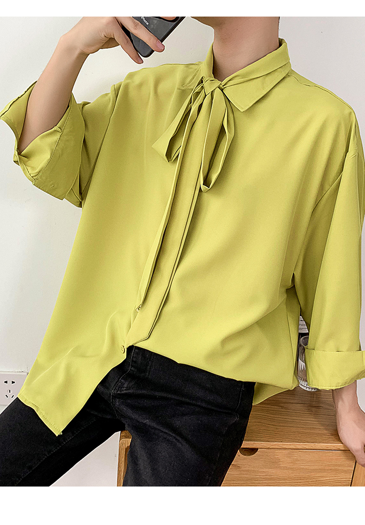 Fashion tie large size long sleeve shirt cardigan