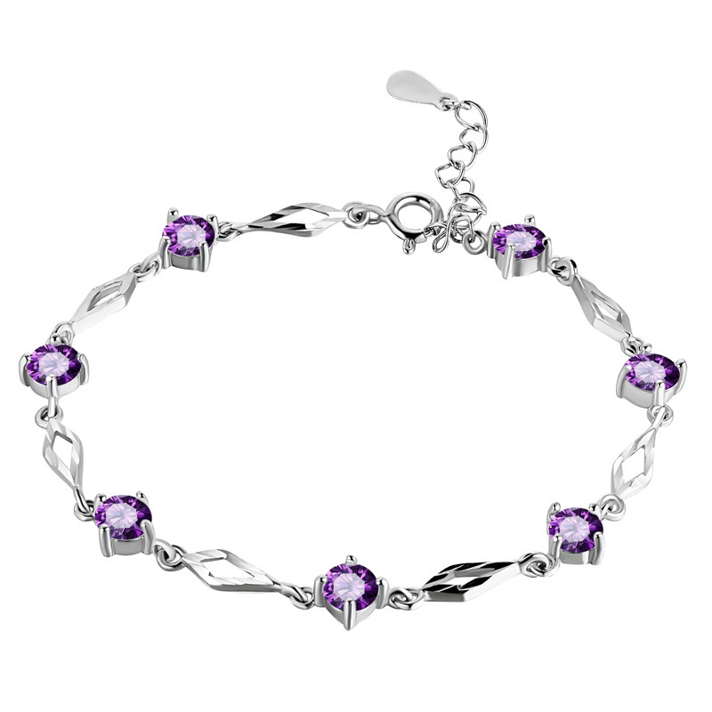 Women's Sterling Silver Crystal Bracelet