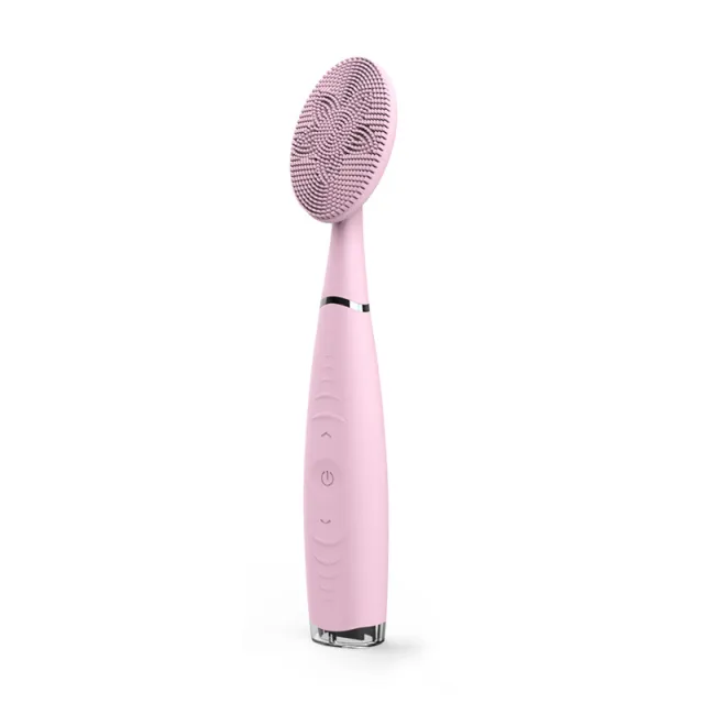 Facial Cleansing Brush Waterproof Silicone Cleansing Tool Portable Electric Handheld Facial Cleaning Brush Mini Pore Cleaner Pink - Shop at LoveMi