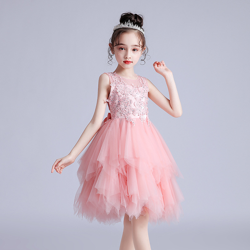 Fluffy dress skirt female flower children's wear