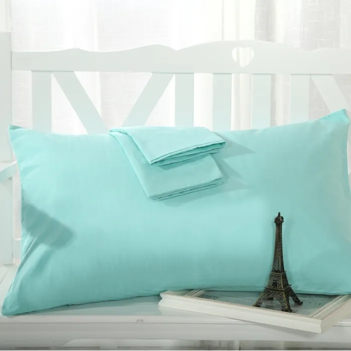 Cotton solid color pillowcase - Aqua Blue