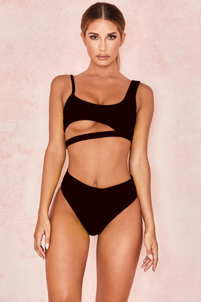 Solid color ladies swimwear Black - Shop at LoveMi