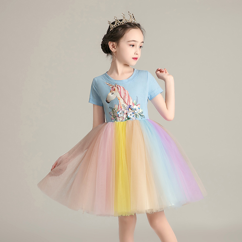 Rainbow mesh princess dress