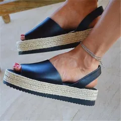Fashion wedge sandals - Blue - View 1