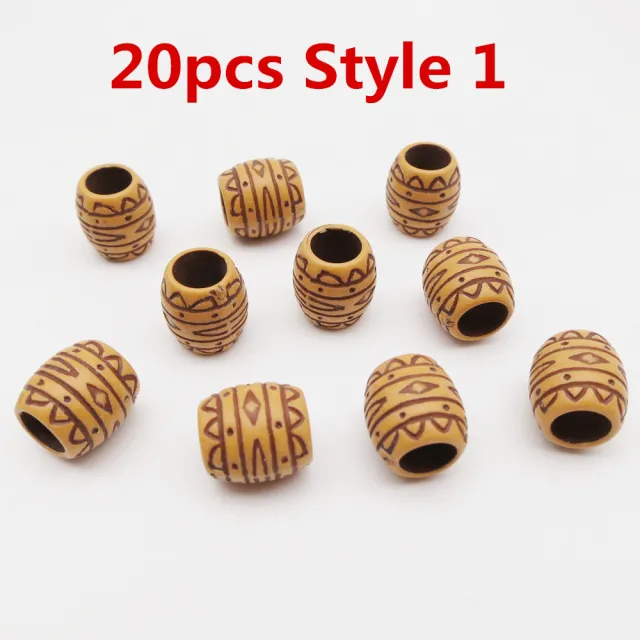 Resin Plastic Reggae Hair Extension Ring Wood - Shop at LoveMi