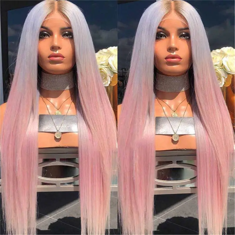 Bleached and Dyed Ladies Long Straight Hair