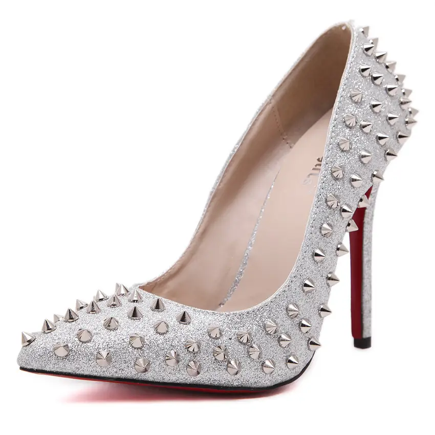 Studded high heel women's shoes