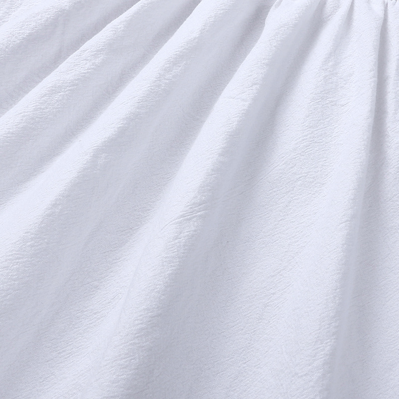 Hemp cotton flying sleeve lace casual dress