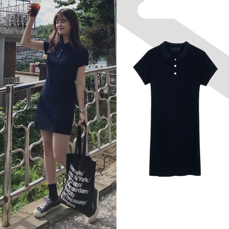 Girl student short sleeve straight T-shirt skirt