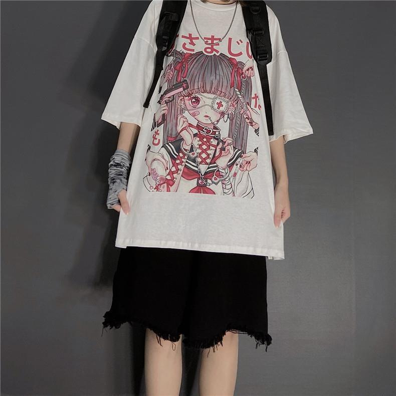 Half sleeve Harajuku style t-shirt
