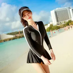 Women's long sleeve sunscreen skirt - Black - View 1