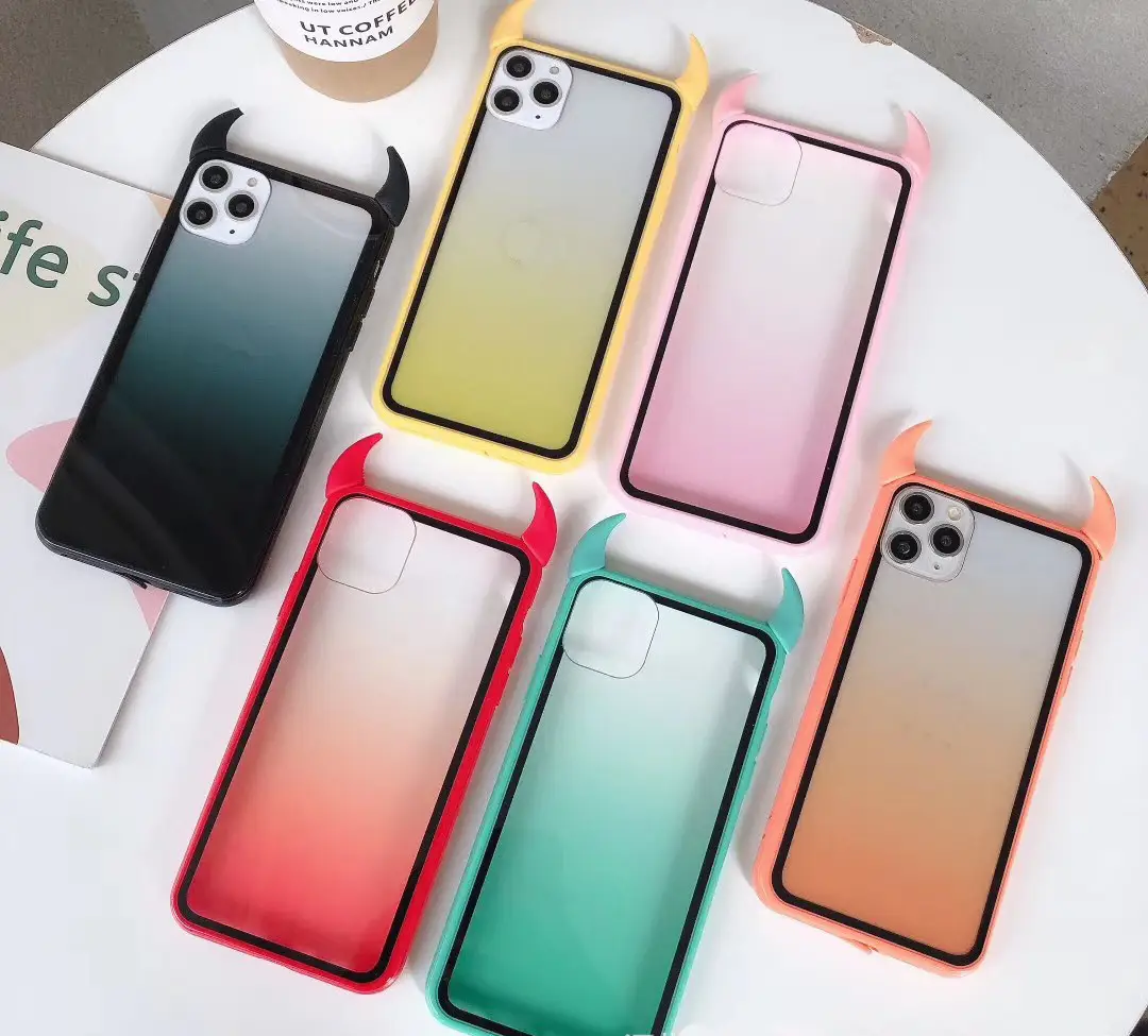 Rainbow devil horn phone case