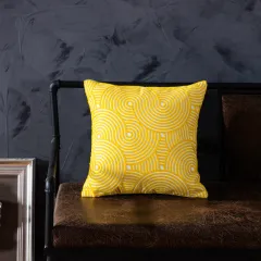 Cotton embroidered pillow with core sofa cushion chair backrest - Circle - View 1