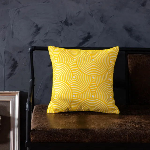 Cotton embroidered pillow with core sofa cushion chair backrest Circle - Shop at LoveMi