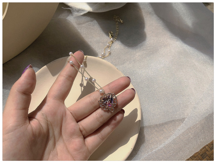 Vintage purple heart necklace