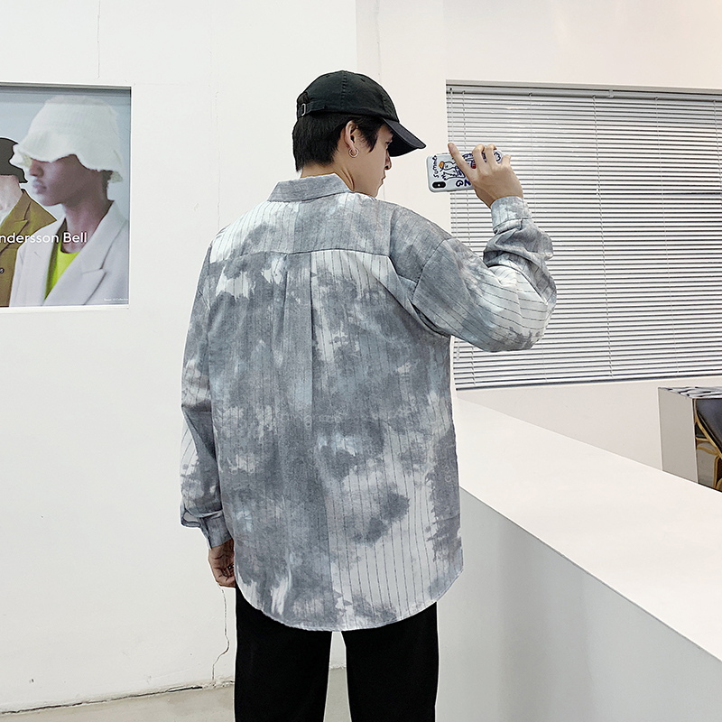 Tie-dye gradient long sleeve shirt