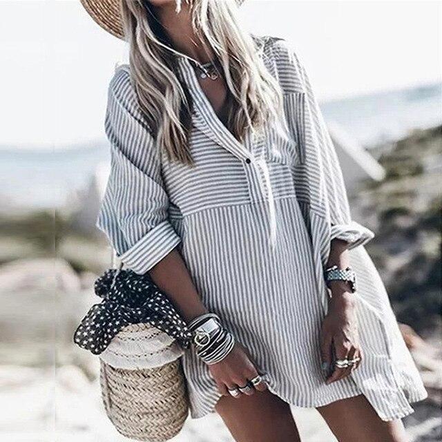 Striped long sleeve button and shirt