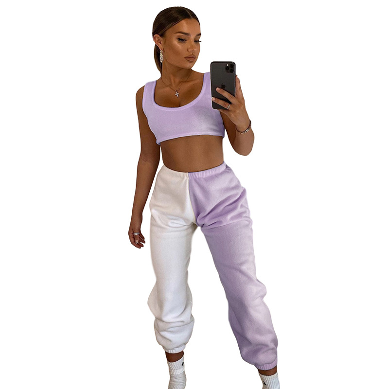 Contrast casual trousers