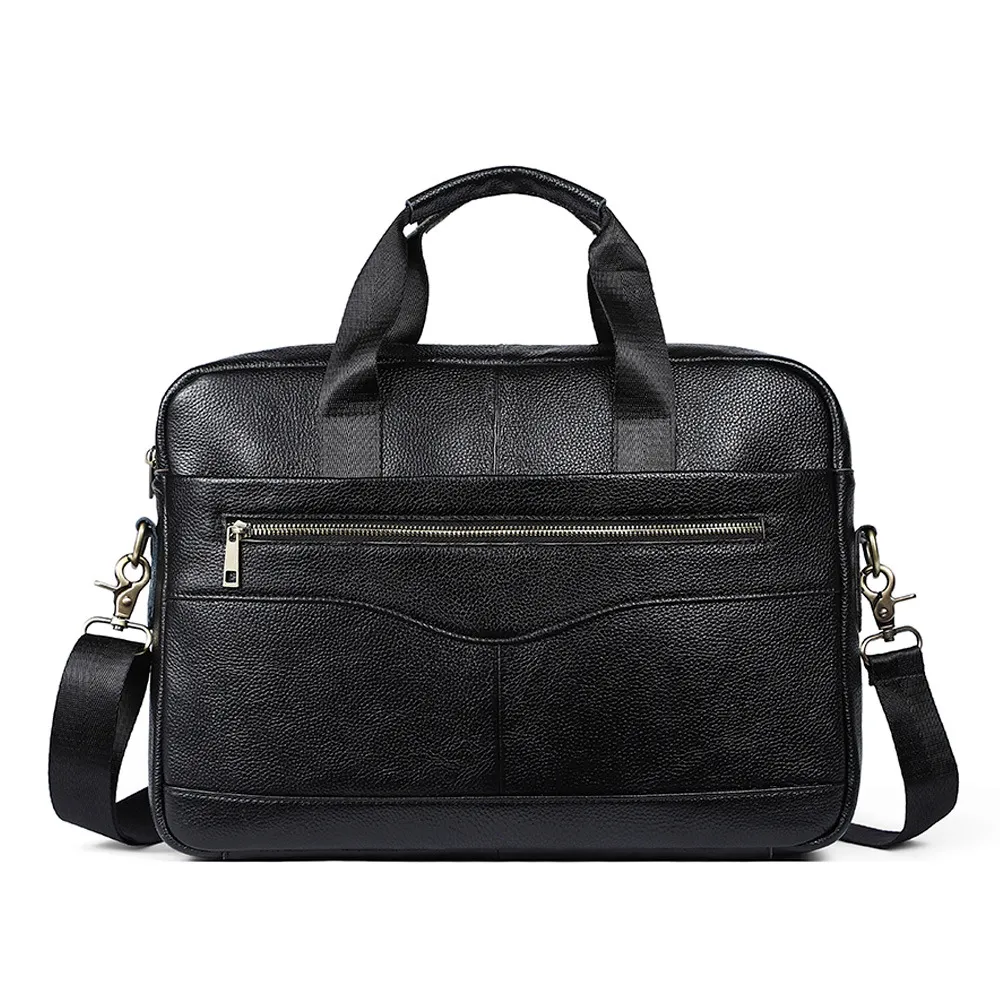 Men's crossbody bag leather handbag - Black