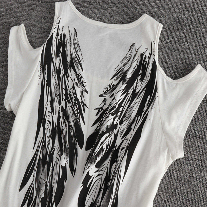 Wing print strapless T-shirt