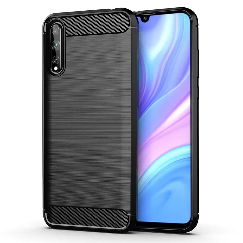 Brushed Carbon Fiber Pattern Silicone Soft Shell