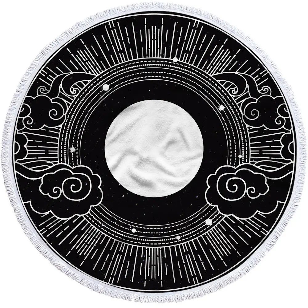 Round Printed Beach Towel Bath
