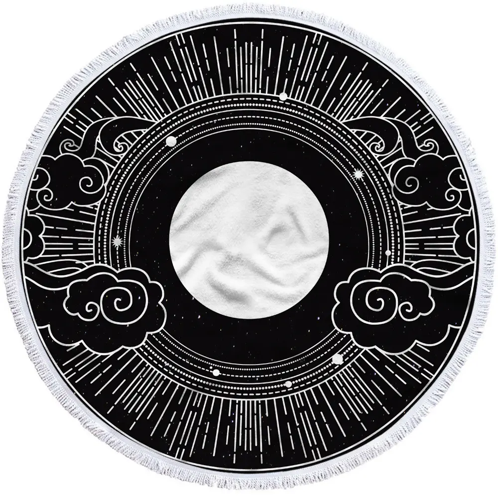 Round printed beach towel bath