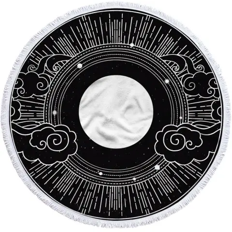 Round Printed Beach Towel Bath