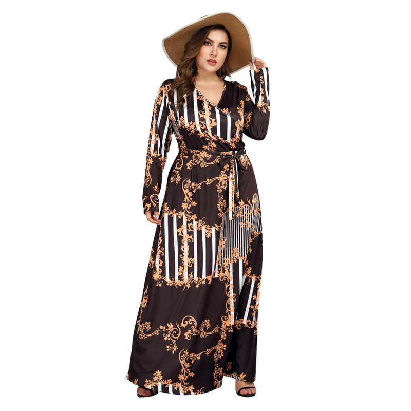 European and American V-neck slit long sleeves