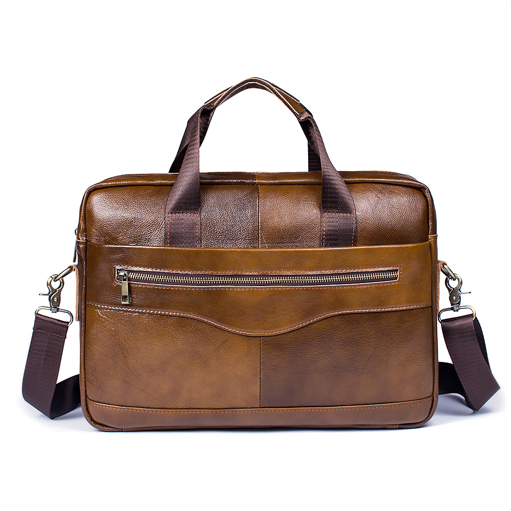 Men's crossbody bag leather handbag Coffee - Shop at LoveMi