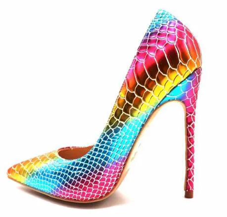 Gradient snake print point-toe pumps - 12Cm Serpentine-36