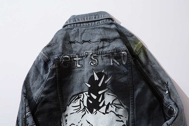 Graffiti couple BF denim sweater