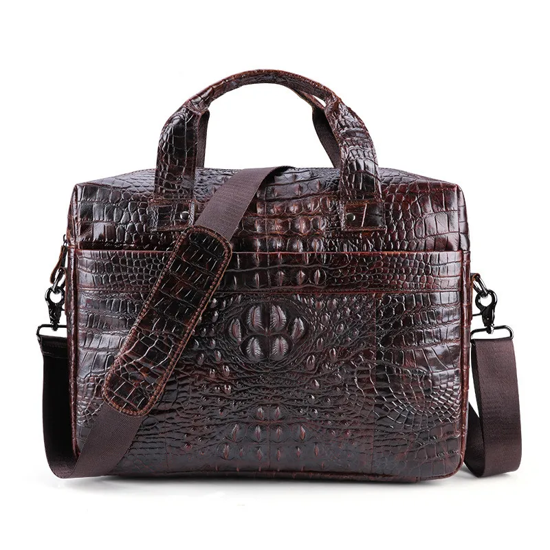 Cowhide computer bag - Coffee
