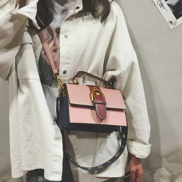 New trendy Korean girl's wild messenger bag Pink - Shop at LoveMi
