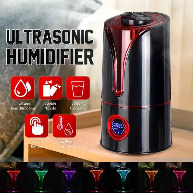 Large capacity timing air humidifier Black Red - Shop at LoveMi