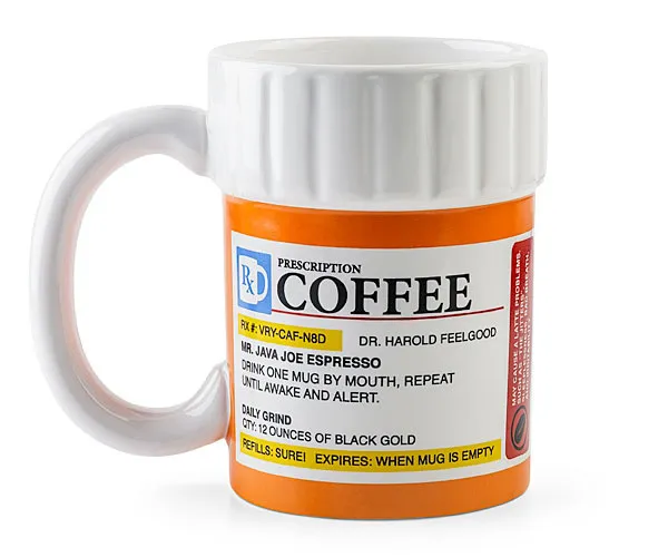 RIGHT MEDICINE CERAMIC COFFEE CUP - White