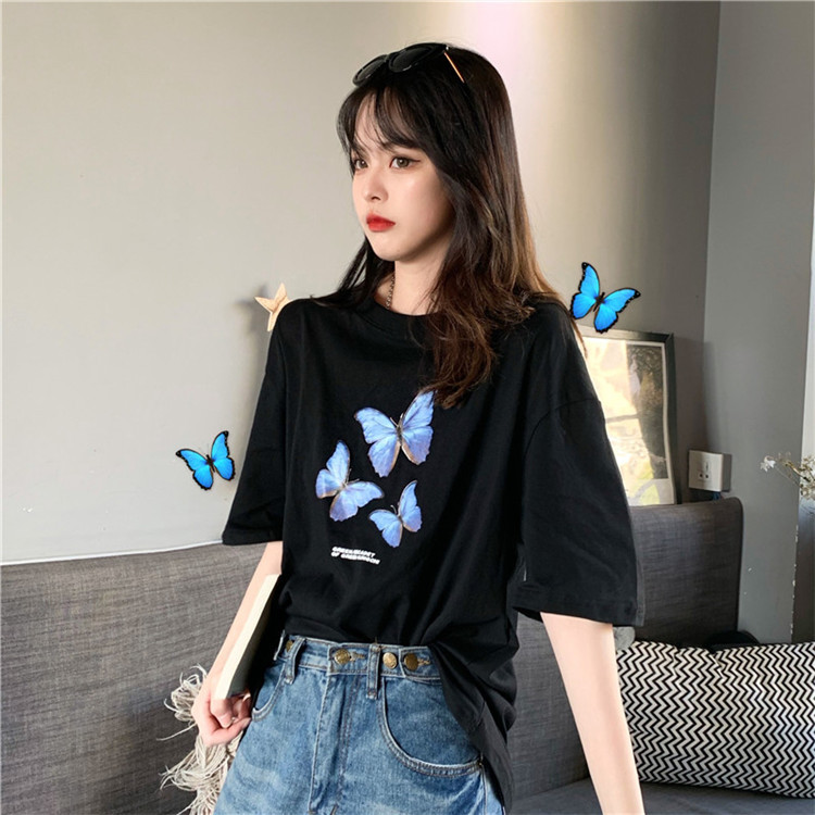 Net red butterfly short sleeve t-shirt