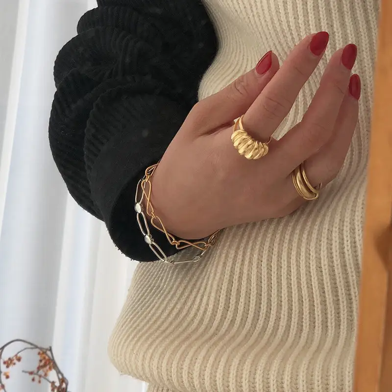 French style wide convex ring