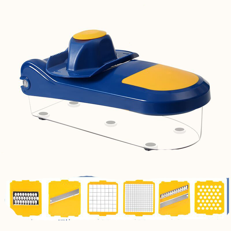 Multi function Kitchen Vegetable Cutter Blue 6 Blades - Shop at LoveMi