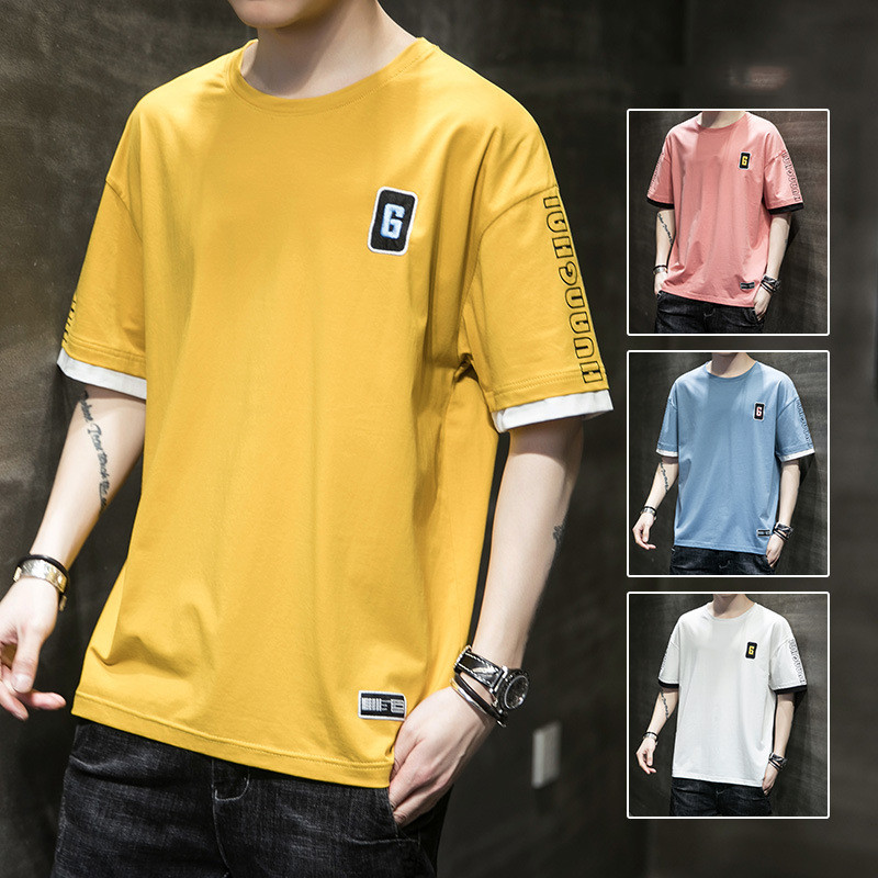 Men's cotton casual short sleeve T-shirt