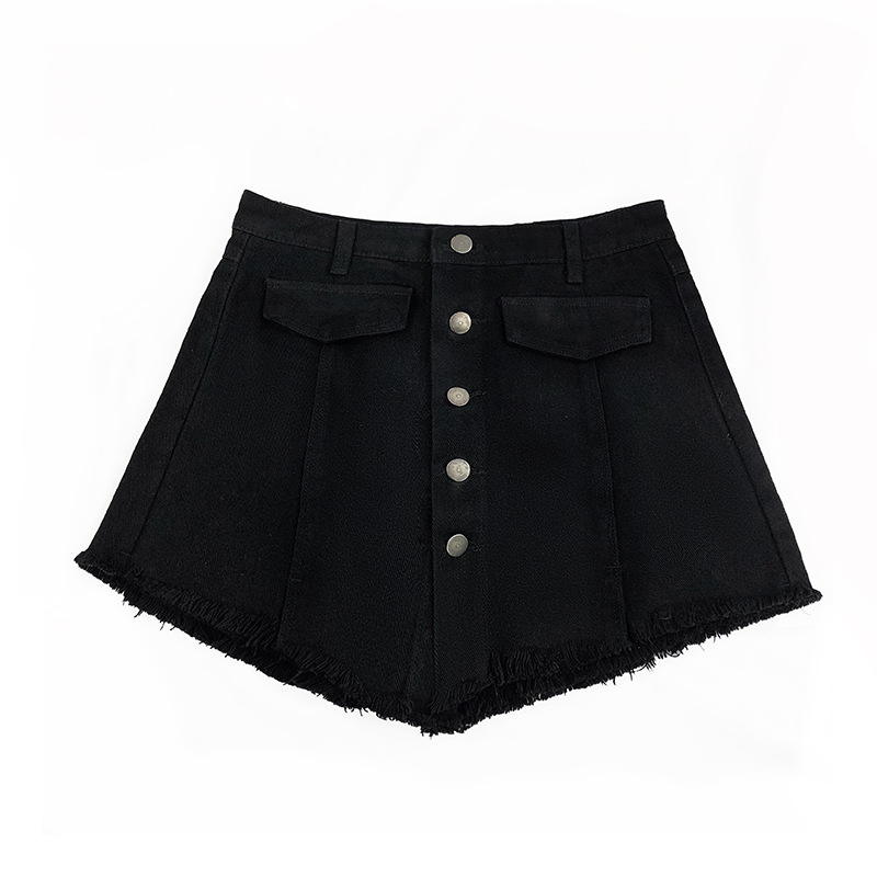All-match A-line denim shorts