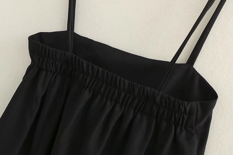 High waist suspender skirt button waist